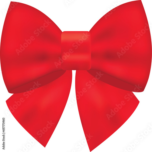 set of diffrent red bow on transparent background