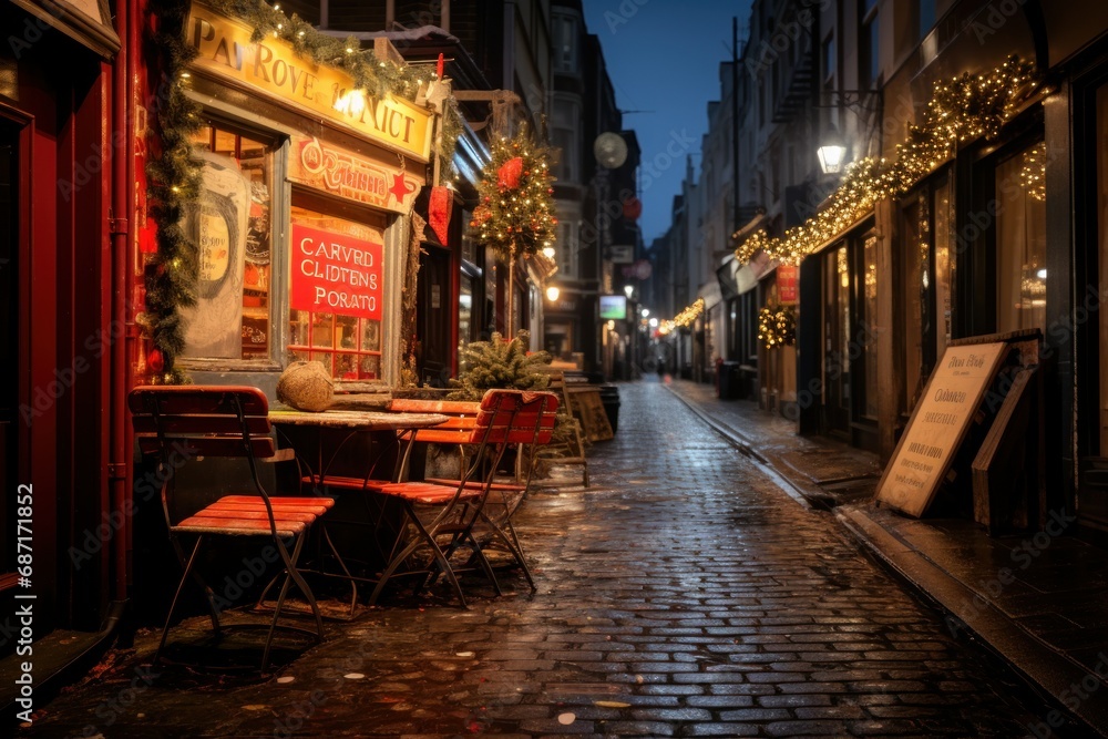 Fototapeta premium Christmas Carol Lyrics - Generative AI