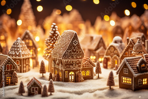 Cute gingerbread city, with small houses and details