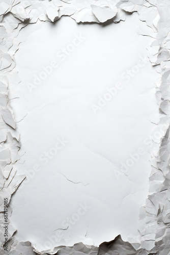 Blank white textured torn paper