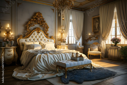 Classic elegant bedroom setup