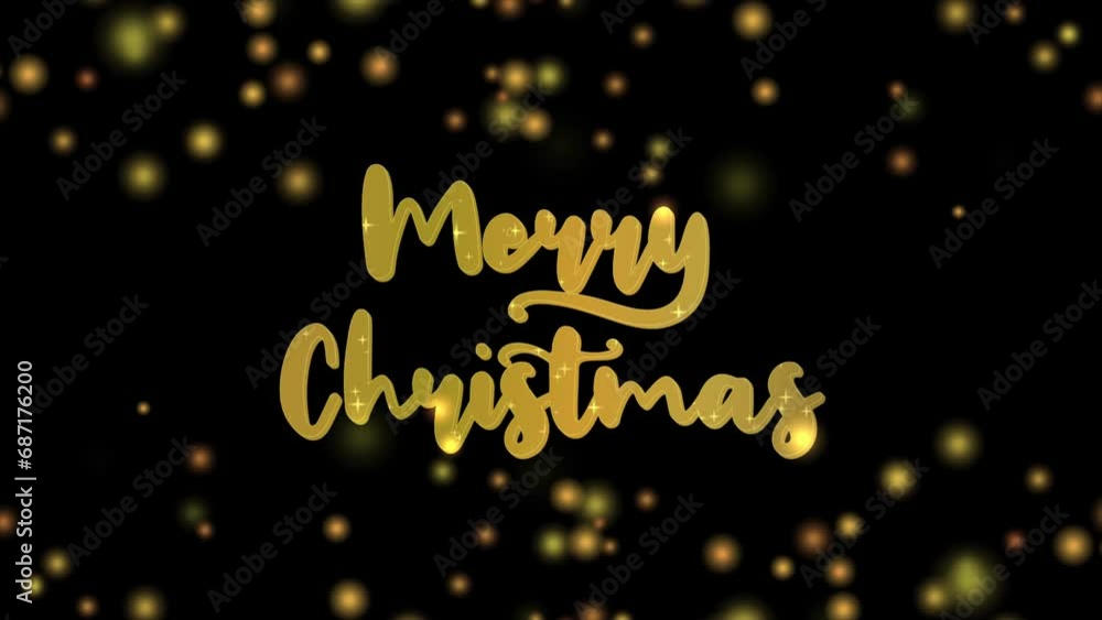 merry christmas text with glitter and particles, 4K animation merry christmas text with glitter and particles, 4K animation