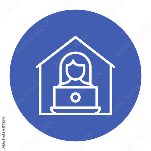 Women Working at Home Icon