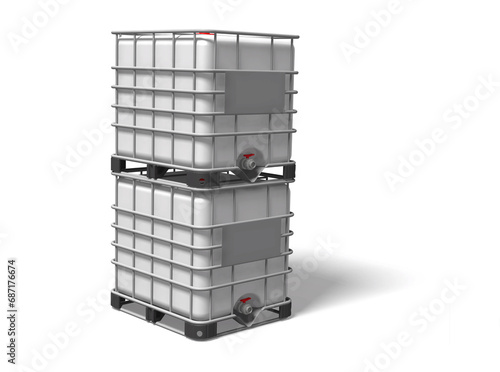 intermediate bulk container label 3D illustration