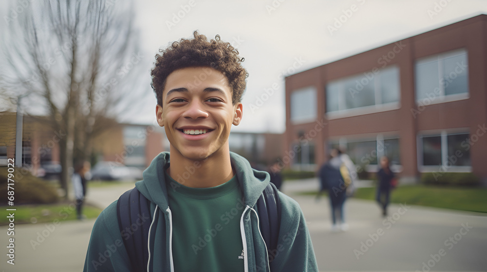 teenage student smiling
