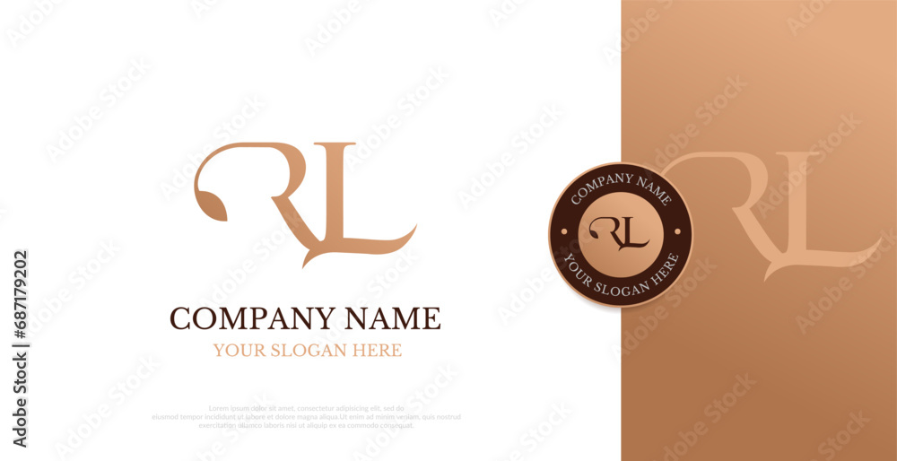 Initial RL Logo Design Vector 