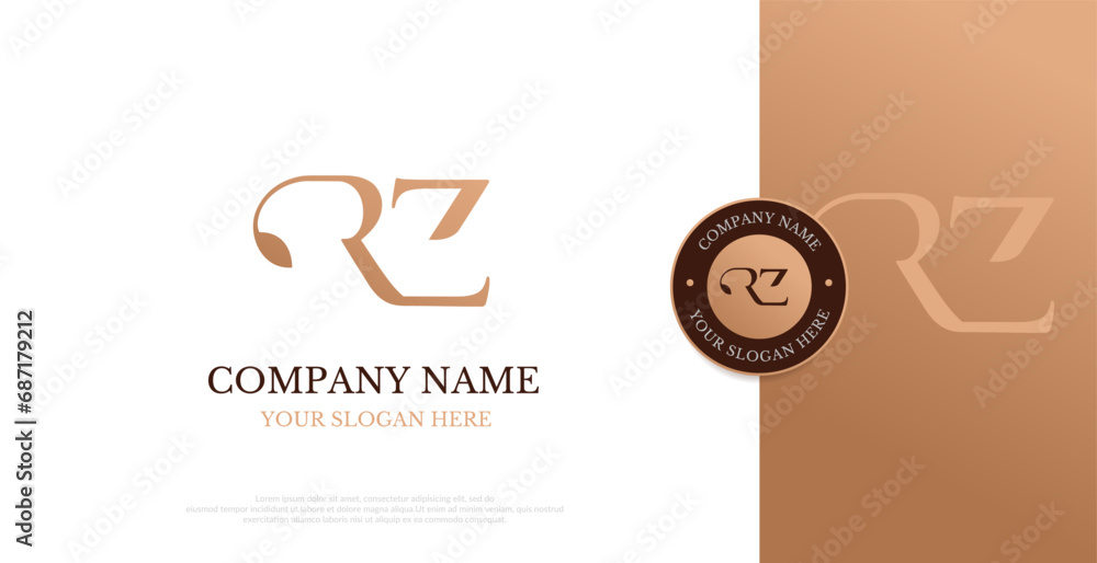 Initial RZ Logo Design Vector 