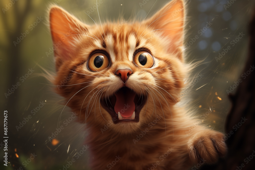 illustration of a funny cat