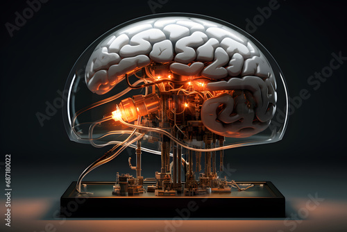 Microprocessor, super computer, artificial intelligence in the form of a brain, as the core of intelligence, neural connections, Internet connection