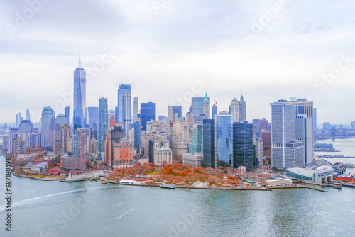 Vista mozzafiato dello skyline di New York City dall'alto photo