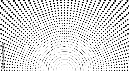 Abstract circular black and white pattern halftone dots background vector design. © Olga Tsikarishvili