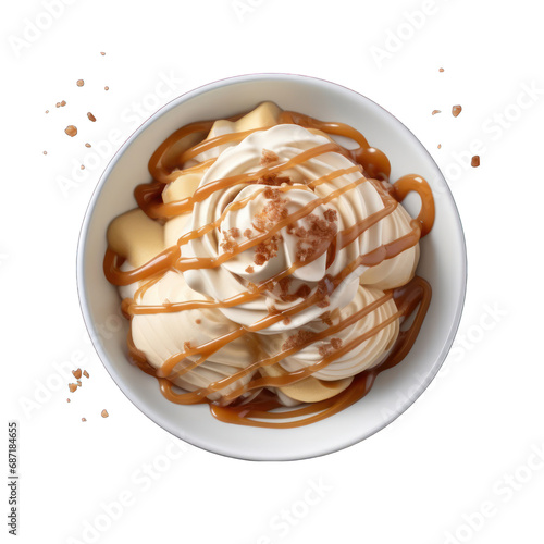 Affogato Bowl Isolated on Transparent or White Background, PNG