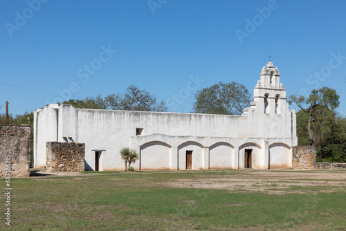 view to Mission San Juan Capistrano at San Antonio mission trail, an Unesco world heritage site, San Antonio