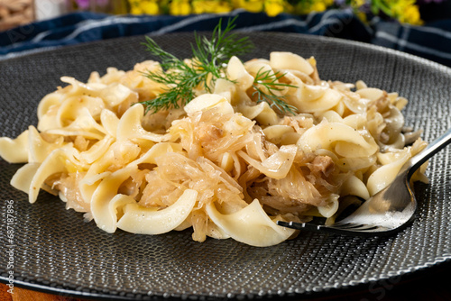 Pasta with sauerkraut.