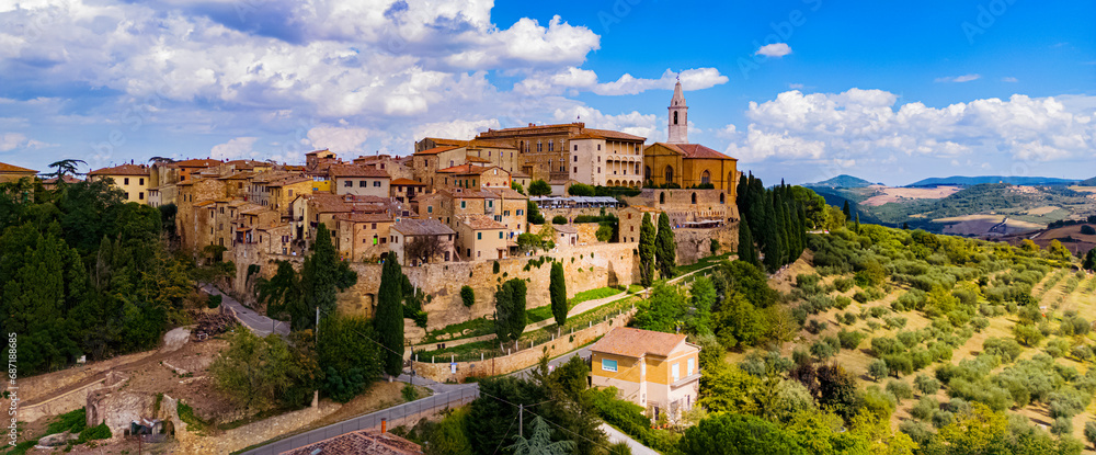 Fototapeta premium Aerial view of Pienza, Tuscany, Italy