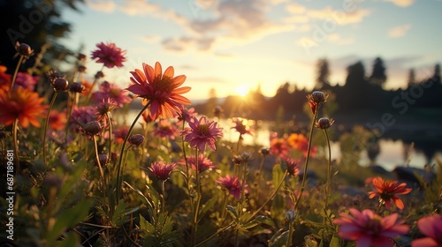 Wild Flowers On Meadow, Background Image, Desktop Wallpaper Backgrounds, HD