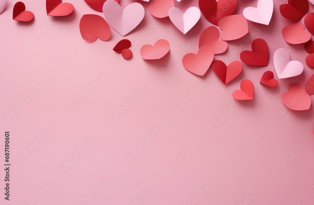 A pink background with lots of hearts on it