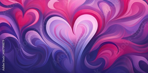 A heart shaped painting on a purple background