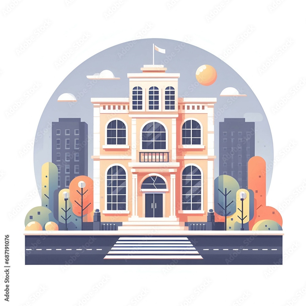 Flat vector illustration of a Government building