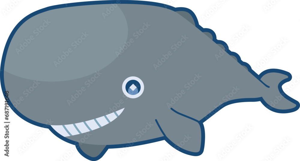 Obraz premium かわいいマッコウクジラのイラスト