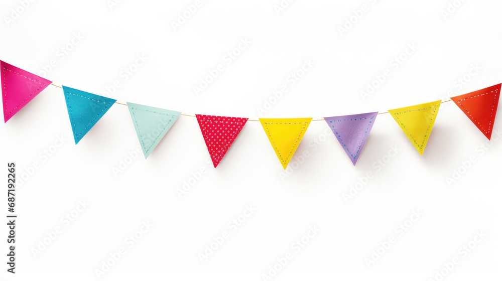 Fototapeta premium Festive colorful flag garlands illustration.