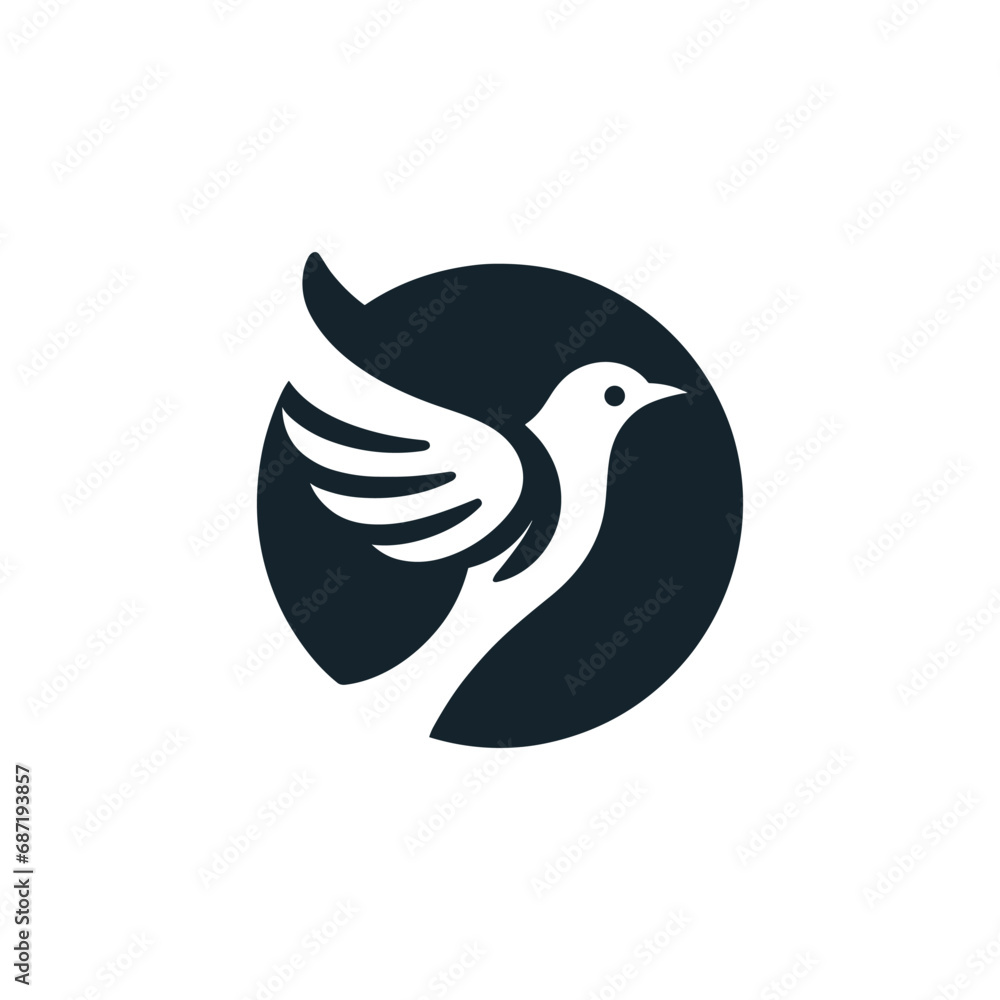 Vector bird logo silhouette illustration