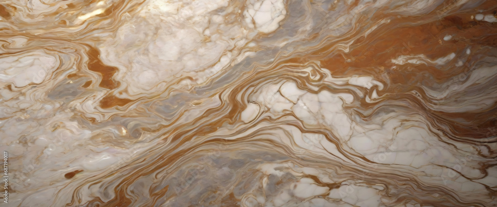 Fototapeta premium Explore the beauty of natural stone with a close-up shot of a marble texture. The intricate veins and subtle color variations in the stone create an elegant and timeless design, perfect for a desktop