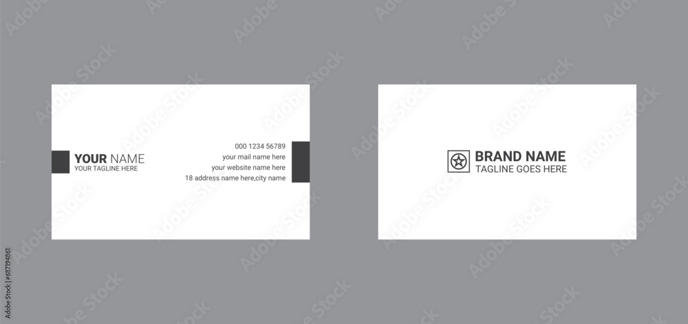 Double sided business card design template layout for business or personal