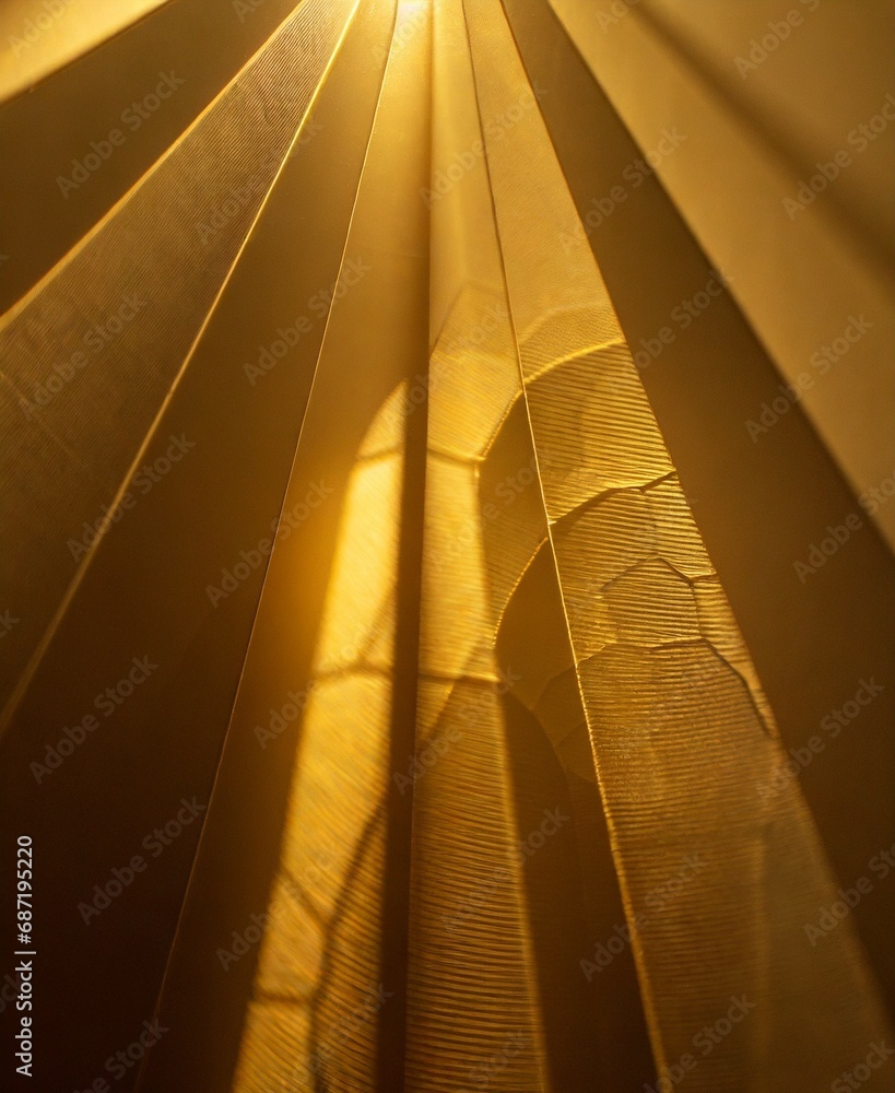 Obraz premium Golden light rays effect with abstract geometric shapes