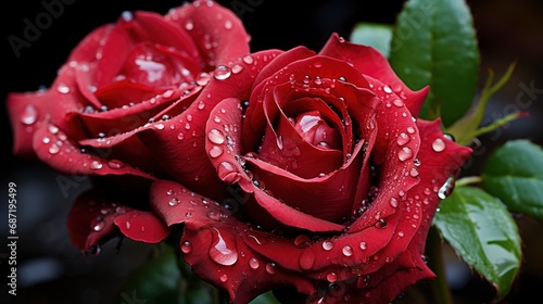 Red Roses Dew Drops On Dark  Background Image  Desktop Wallpaper Backgrounds  HD