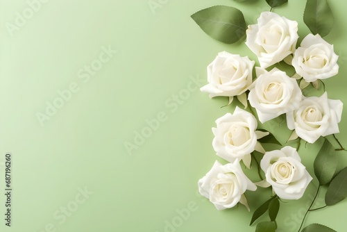 bouquet of foral with light green wedding invitation card generative AI