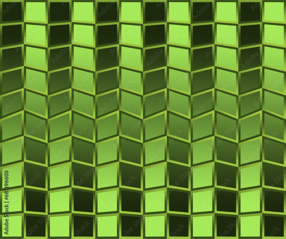 vector geometric squares in shades of green for design needs, textiles and others