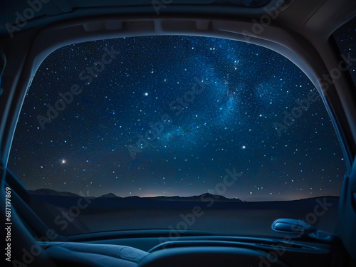 車の中で見る星空 photo