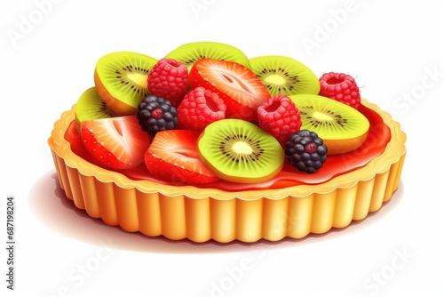 Fruit Tart icon on white background