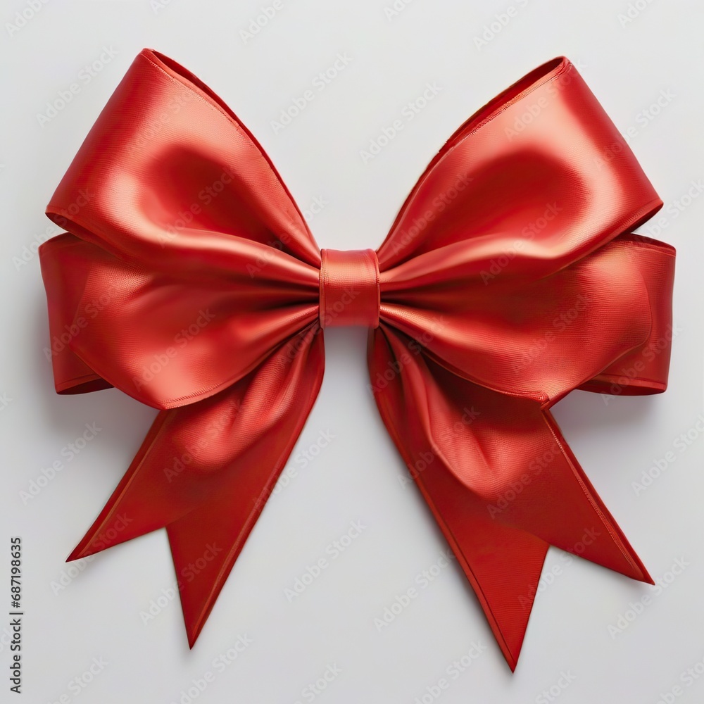 Red bow on a white background. Computer digital drawing. Red bow on a white background. Computer digital drawing.