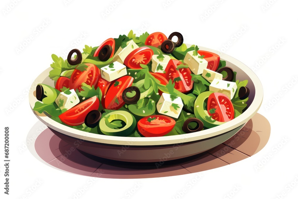 Greek Salad icon on white background