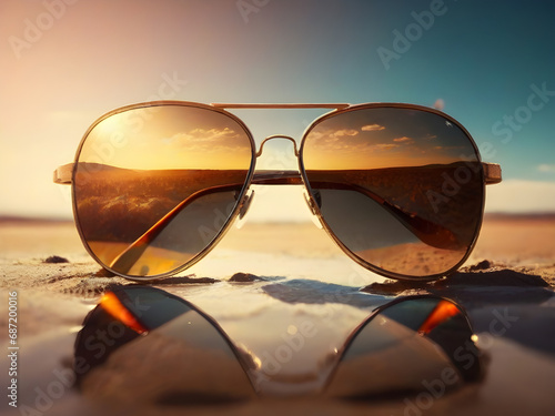 sunglasses on the beach