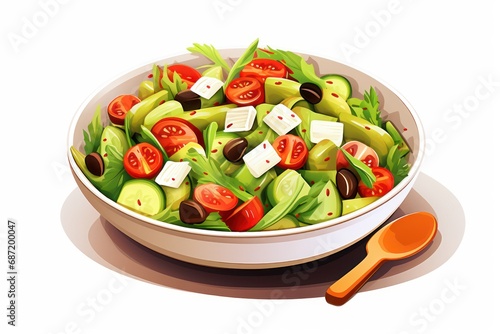 Greek Salad icon on white background