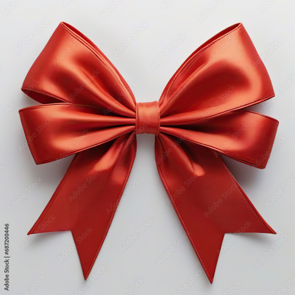 Red bow on a white background. Computer digital drawing. Red bow on a white background. Computer digital drawing.