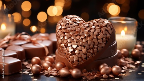 Delicious Heart Chocolate On Table, Background Image, Desktop Wallpaper Backgrounds, HD