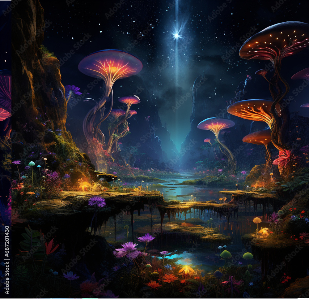 Fototapeta premium mysteries landscape, ai, generated, ai generated