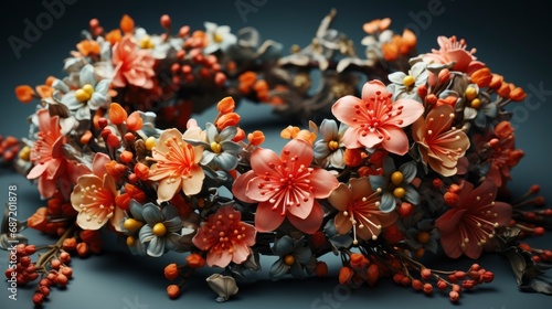 Floral Spring Concept Festive Round Frame, Background Image, Desktop Wallpaper Backgrounds, HD