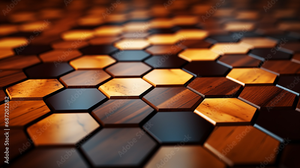 Brown gradient and black hexagon desktop background Brown gradient and black hexagon desktop background