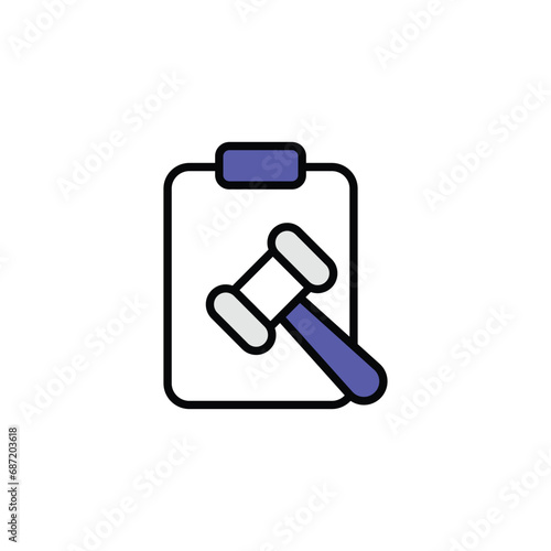 Law icon design with white background stock illustration