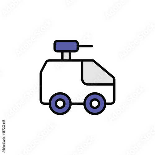 Fire Van icon design with white background stock illustration