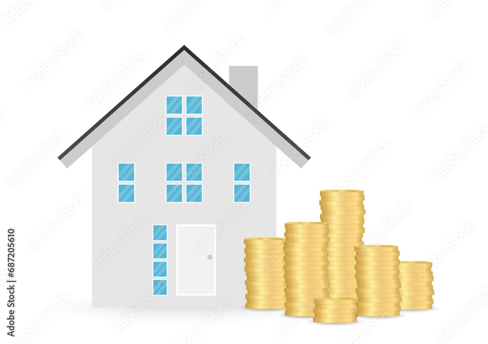 House Real Estate Property. Saving Money for House. House Loan or Mortgage Concept. House Real Estate Property. Saving Money for House. House Loan or Mortgage Concept.