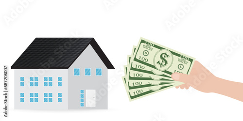 House Real Estate Property. Saving Money for House. House Loan or Mortgage Concept. 