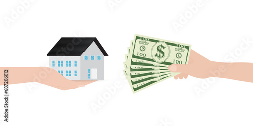 House Real Estate Property. Saving Money for House. House Loan or Mortgage Concept. 