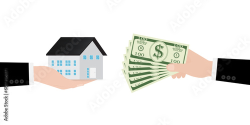 House Real Estate Property. Saving Money for House. House Loan or Mortgage Concept. 