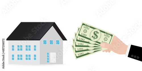 House Real Estate Property. Saving Money for House. House Loan or Mortgage Concept. 